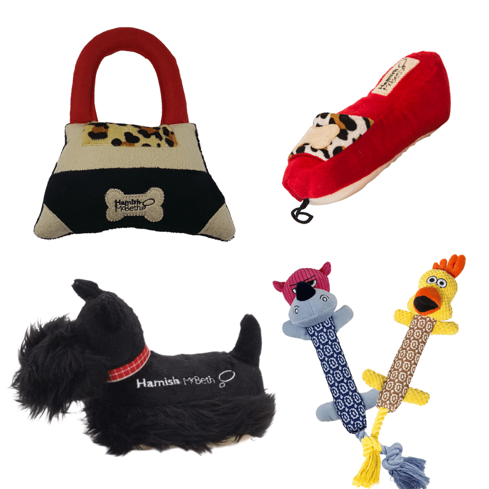 Hamish McBeth Dog plush dog toys are made using double layered fabrics which make them extra strong and are fitted with squeakers to entertain your pet.