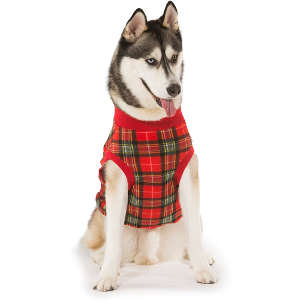 Factory Seconds Red Tartan Dog Pyjamas