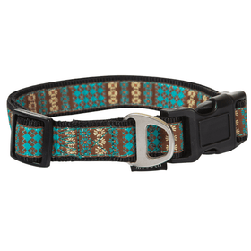Hamish McBeth aqua blue Swimmable webbing collar is perfect for outdoor walks and playing in the water or mud.  It is made with extra strong stitching, is rust proof and can be easily washed after rolling in the mud. Matching lead and harness available.
