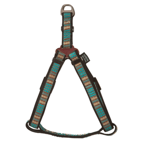 Hamish McBeth aqua blue Swimmable webbing harness is perfect for outdoor walks and playing in the water or mud. It is made with extra strong stitching, is rust proof and can be easily washed after rolling in the mud.
