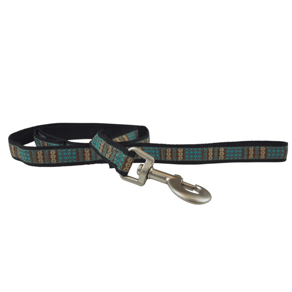 Hamish McBeth aqua green and blue Swimmable webbing lead to match our aqua Swimmable collar and harness. Designed to be used outdoors and in the water for the active dog who loves summer.