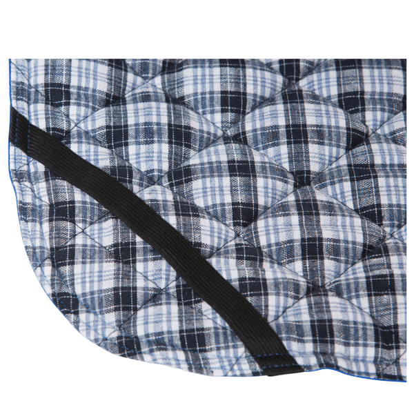 Hamish McBeth blue all-weather dog coat is windproof and water-resistant  is an outdoor gear essential. The unique design of our dog coat allows it to wrap around the chest area to cover and provide extra protection. Easy to fit with velcro straps on top. and is fully quilted for extra warmth. Available in 6 sizes for small  to large dogs.