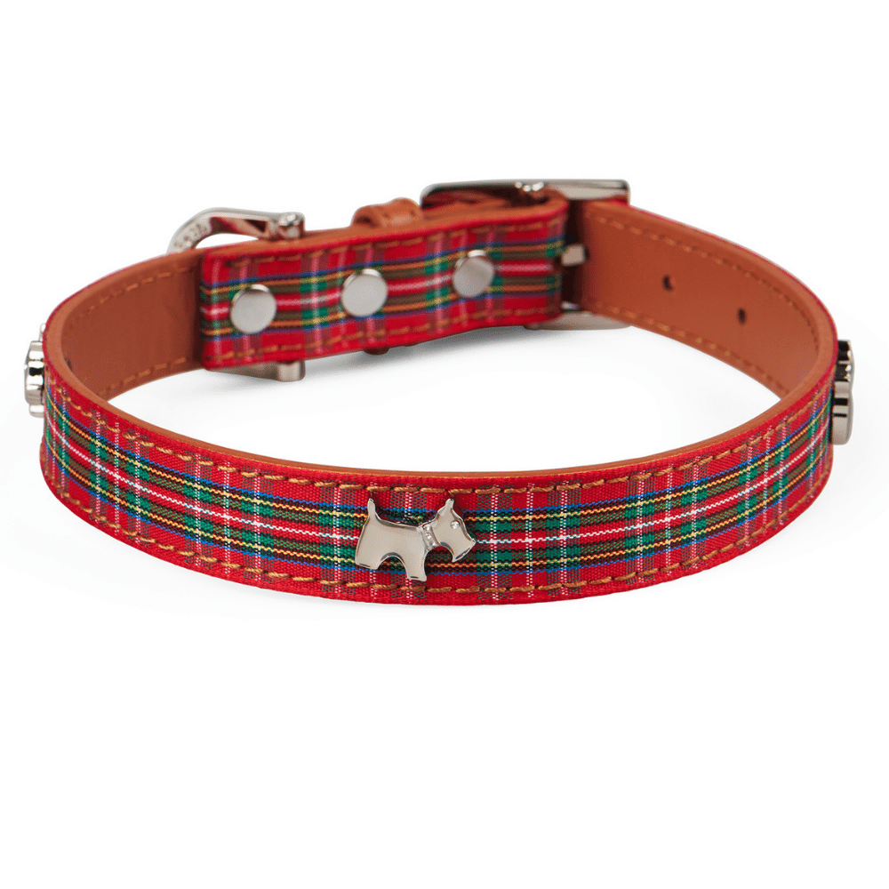 Highland Red Tartan Dog Collar