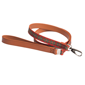 Hamish McBeth matching Highland Red dog leash for the dog who loves all things Scottish. It's the perfect match for our Highland Red collars with its soft leather and red ribbon overlay.