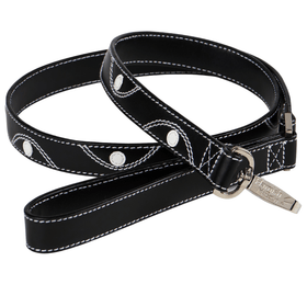 Hamish McBeth black Keado leather dog lead to compliment our Keado Collars.