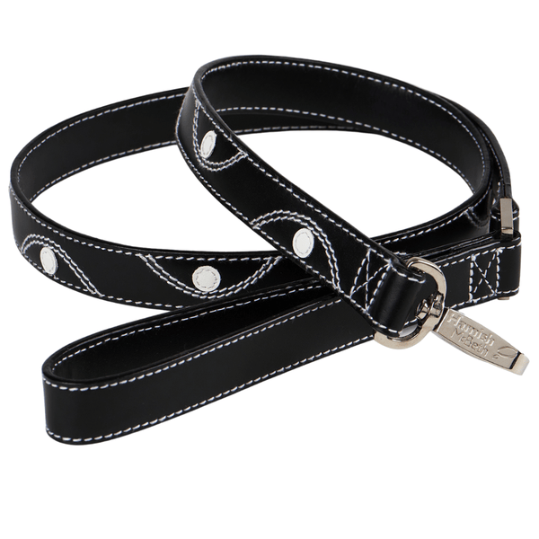 Hamish McBeth black Keado leather dog lead to compliment our Keado Collars.