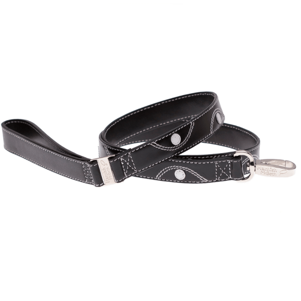 Hamish McBeth black Keado leather dog lead to compliment our Keado Collars.