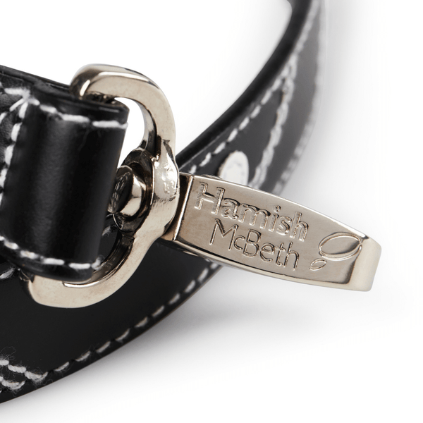 Hamish McBeth black Keado leather dog lead to compliment our Keado Collars.