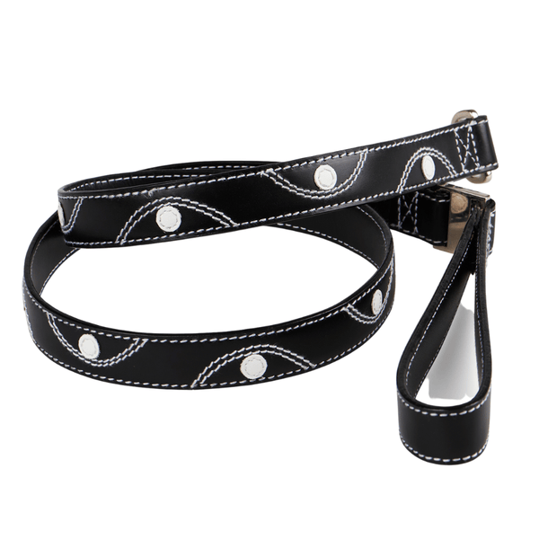 Hamish McBeth black Keado leather dog lead to compliment our Keado Collars.