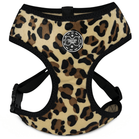 Hamish McBeth unique leopard print dog harness, your dog will be looking the part when meeting their mates.  Designed for easy use, lightly padded and comfortable with flexible fit leg holes plus double stitching for extra strength.