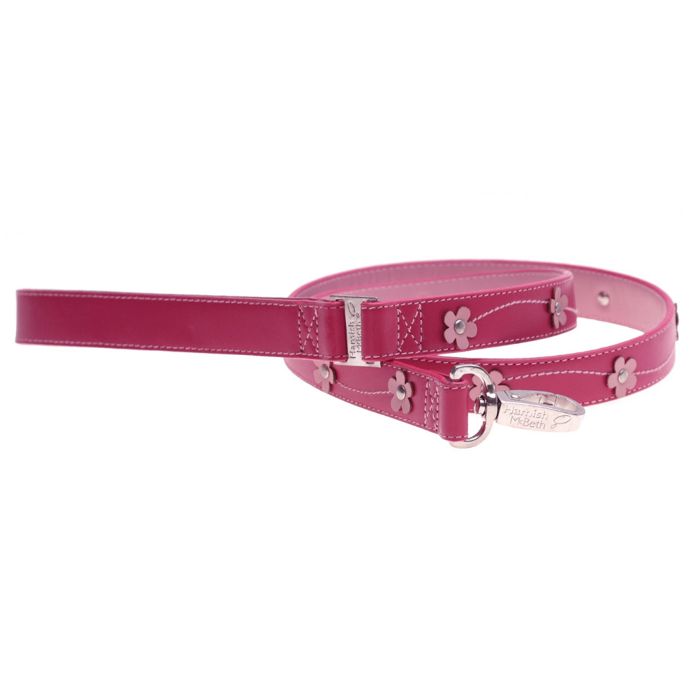 Pink leather dog lead cheap
