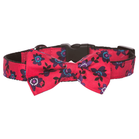 Hamish McBeth exclusive pink floral bowtie is an adjustable collar and includes a removable bow tie giving you the option to dress it up or down as mood suits you and your pup. Handmade from quality cotton fabric and strong yet soft webbing that provides best style and comfort.