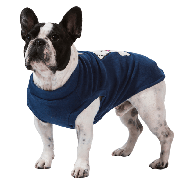 Super soft microfleece Hamish McBeth Blue dog Pyjamas with a puppy heart motif are the best dog clothes to keep your pooch snuggly and warm. Sleep with them or walk out in style. Sizing from puppies to big dogs.