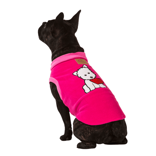 Super soft microfleece Hamish McBeth Pink dog Pyjamas with a puppy heart motif are the best dog clothes to keep your pooch snuggly and warm. Sleep with them or walk out in style. Sizing from puppies to big dogs.
