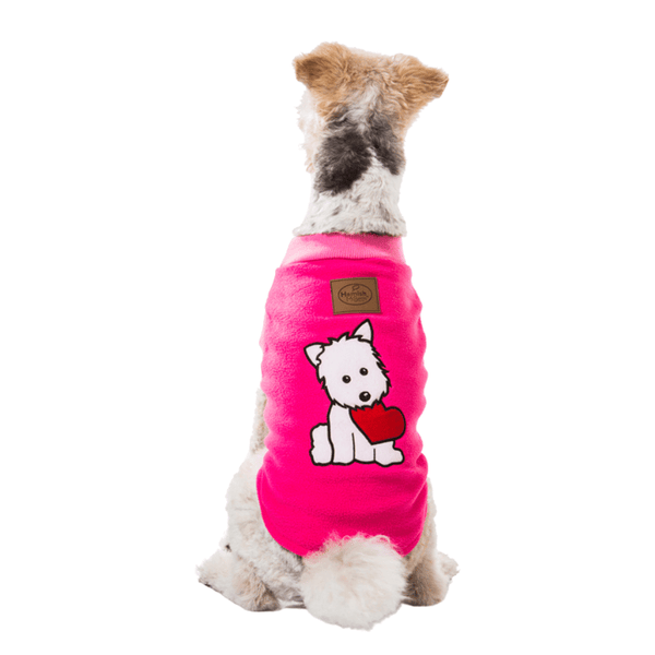 Super soft microfleece Hamish McBeth Pink dog Pyjamas with a puppy heart motif are the best dog clothes to keep your pooch snuggly and warm. Sleep with them or walk out in style. Sizing from puppies to big dogs.