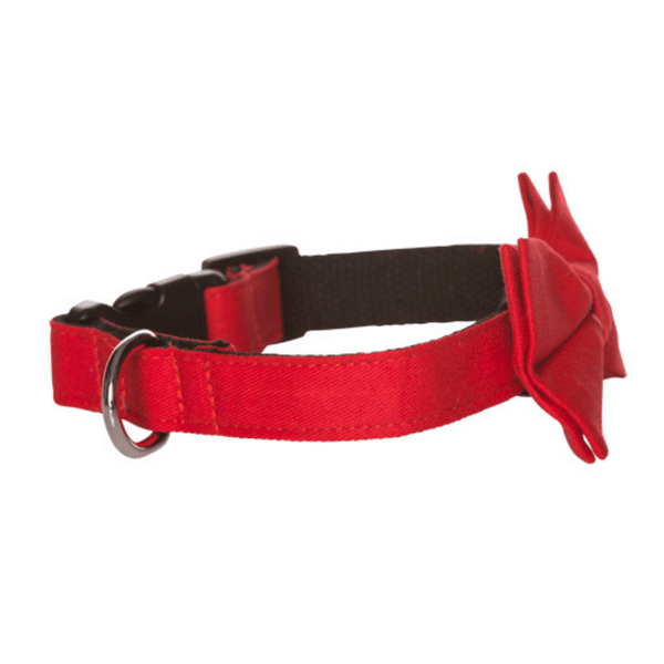 Hamish McBeth stylish red bowtie is an adjustable collar and includes a removable bow tie giving you the option to dress it up or down as mood suits you and your pup. Handmade from quality cotton fabric and strong yet soft webbing that provides best style and comfort.