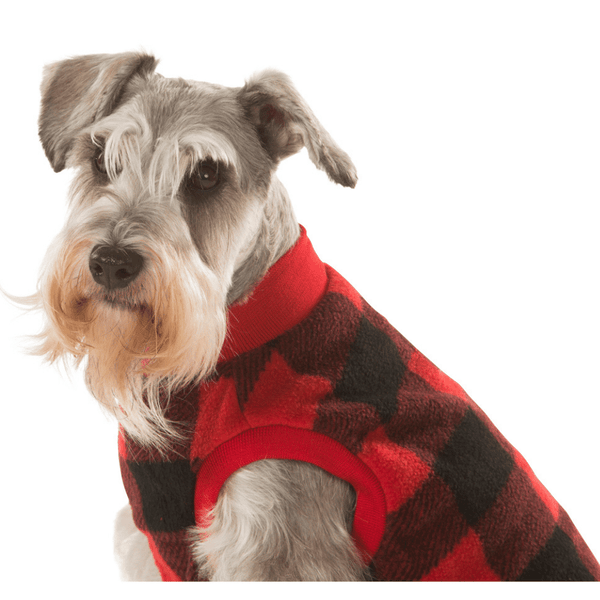 Super soft microfleece Hamish McBeth Red Check dog Pyjamas are the best dog clothes to keep your pooch snuggly and warm. Sleep with them or walk out in style. Sizing from puppies to big dogs.