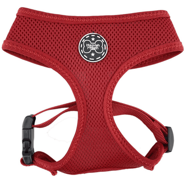 Step out in style with this fashionable and comfortable dog harness. Hamish McBeth bright bold red design, your dog will be looking the part when meeting their mates. Designed for easy use, lightly padded and comfortable with flexible fit leg holes plus double stitching for extra strength. This dog harness is specifically designed to give your pooch an easy and comfortable walk.