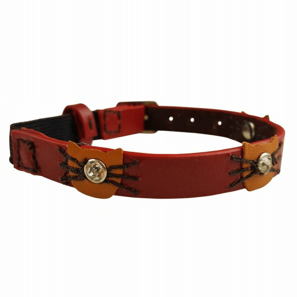 Designer leather cat collars clearance