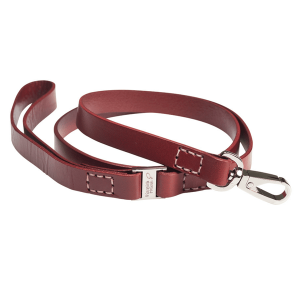 Hamish McBeth red leather dog lead to compliment our range of red leather collars.   Vegetable dyed luxury top grain leather with a buttery smooth texture.