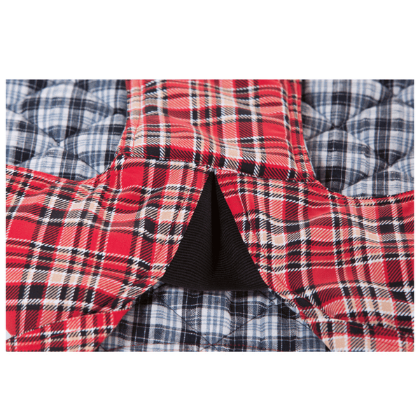 Hamish McBeth classic red tartan all-weather dog coat is windproof and water-resistant is an outdoor gear essential. The unique design of our dog coat allows it to wrap around the chest area to cover and provide extra protection. Easy to fit with velcro straps on top. and is fully quilted for extra warmth. Available in 6 sizes for small  to large dogs.
