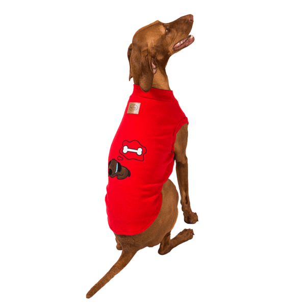 Super soft microfleece Hamish McBeth Red dog Pyjamas with a sleeping dog motif are the best dog clothes to keep your pooch snuggly and warm. Sleep with them or walk out in style. Sizing from puppies to big dogs.