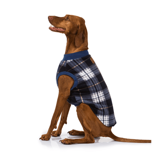 Super soft microfleece Hamish McBeth Blue Tartan dog Pyjamas  are the best dog clothes to keep your  pooch snuggly and warm. Sleep with them or walk out in style. Sizing from puppies to big dogs. Matching tartan blue blanket available.