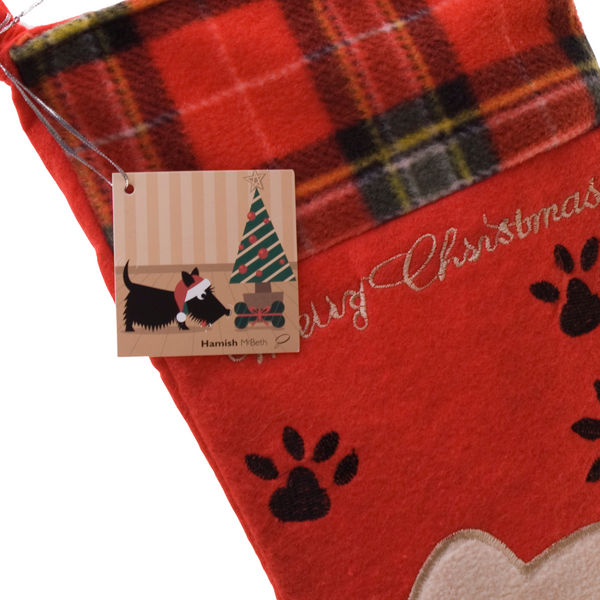 Hamish McBeth cute Xmas stocking perfect for dogs. Can fit toys, treats and whatever else Santa brings for your pup.