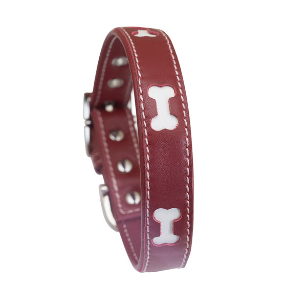 BUNDLE - Red Bones Dog Collar & Lead