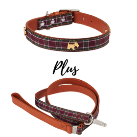 BUNDLE - Highland Purple Tartan Dog Collar & Lead