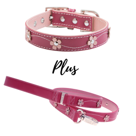 BUNDLE - Lucy Pink Dog Collar & Lead